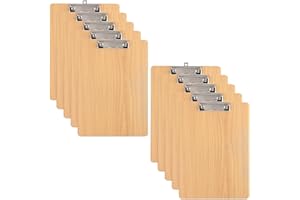 APACALI 10 Stück Klemmbrett A4, Klemmbrett Holz, Klemmbrett A4 Holz, Pad Halter Clipboard mit Aufhängeose, A4 Klemmbrett für Büro Arbeit Klassenzimmer Business Restaurant, Hellbraun