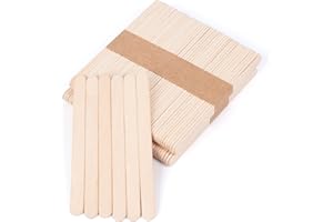 ANTETOK 100 Bâtonnets en Bois pour Lollipops, 114mm Bâtonnets de Glace en Bois pour Artisanat, Premium Popsicle Sticks pour Projets DIY, Créations Maison et Étiquettes pour Plantes