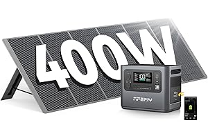 AFERIY Portable Power Station 2400W with 400W Solar Panel, 2048Wh Portable Power Station LiFePO4 230V AC Outlets, UPS, Solar Generator, Electric Generator for RV/Camping/Home
