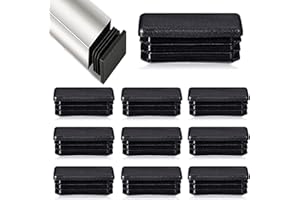 HJYZY 12 tapas rectangulares para silla de 80 x 40 mm tapón de tubo para muebles Glide Prevention Negro