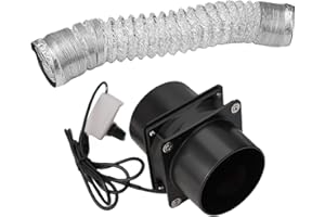 LVYXON Ventilatore di ventilazione per condotto di scarico, aspiratore portatile con tubo flessibile USB, ventilatore di ventilazione regolabile fai da te, per cucina di casa (con tubo da 300 cm)