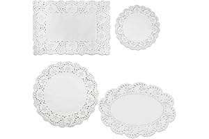 Luckious 80PCS Multi-Shape Lace Paper Doilies - Elegant Wedding Decorations and Disposable Tableware (Round, Rectangle, Oval)