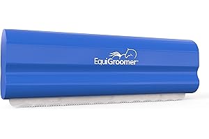EquiGroomer EasyGroomer brosse de toilettage pour chiens et chats, outil sous-poil pour petits et grands animaux, élimine saletés et poils morts, idéale pour poils courts et longs, bleu