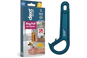 Dext - Ring Pull Can Opener, Pop Can Opener for Seniors, Arthritis, and Parkinson’s, Easy Open, Ergonomic Handle with Comfortable Grip. Perfect for Drinks, Pet Food, and More (Teal)