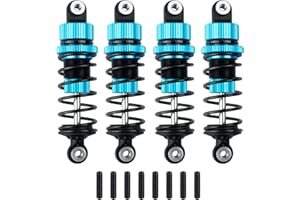 AXspeed 4pcs Metal Shock Absorber Upgrade Front & Rear Suspension Dampers Suit for Tamiya TT02 1:10 RC On Road Touring Cars (Blue, 62mm)