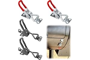 GUOYOU 4 Pièces Loquet a Bascule,Sauterelle de Serrage Loquet à Ressort Bascule Fermeture à Levier Loquet en Acier Inoxydable Attrape,pour Tiroirs,Armoires,Portes,Valises,Boîtes à Outils