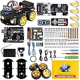 ELEGOO Smart Robot Car Kit V3.0 Plus Compatible with Arduino IDE with UNO R3 Board, Line Tracking Module, Ultrasonic Sensor, IR Module, Intelligent & Educational Toy Car Robotic Kit for Kid Teen Adult