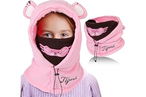 TAGVO Wintermütze Beanie Hut Schal Set für Kinder, Winter Warm Weiches Schlupfmütze, Warm Mütze und Schal Set für Jungen Mädchen 3-10 Jahre, Schalmütze Niedlich Beanie Cap mit Fleecefutter