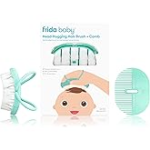 Frida Baby Head-Hugging Hairbrush and Comb Set: Flexi-Brush Countors to Head, Soft Bristled Brush, for Newborns and Up, Hair 