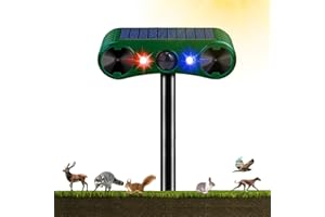 PEHTIY Repulsif Chat Solaire, Répulsif Chat Ultrason Exterieur, 2 Modes Répulsif Ultrason Anti Rongeurs avec Détecteur de Mouvement, IP55 Imperméable Repulsif Animaux pour Anti Chats Chiens Souris Ratons