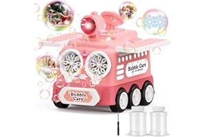 PANAMALAR Panacare Machine a Bulle Automatique pour Enfants,16000+Bulles par Minute,Machine à Bulles 16 Trous avec LED/2x80ML Solution de Bulles/Double Ports/,Jouet à Bulles Cadeau d'anniversaire/fête/Mariage