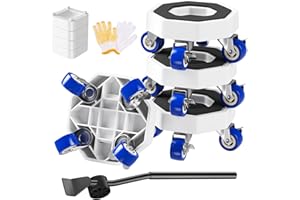 XYBBHKJ Furniture Sliders, Furniture Moving Wheels with Brakes, Pry Bar & 4 Heightening Modules, Wheels for Furniture for appliance movers Sofa Washing Machine Refrigerator, Moving Heavy Furniture Tool Set