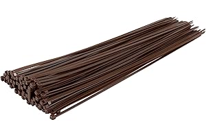 Gocableties Fascette stringicavo marroni, resistenti, 370x7,6 mm, confezione 100, nylon alta qualità, meccanismo autobloccante, casa, giardino, ufficio, fai da te