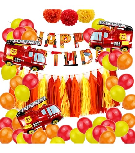 6 Stück Flamme Folienballons – XXL Feuerballons In Rot/Gelb, Für Feuerwehrmann-Partys & Deko