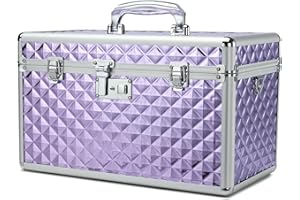 HEWEI WORKS Medizin box, abschließbare Medikamentenbox, leere Erste-Hilfe-Box, Sicherheitsbox, vielseitige abschließbare Box für Zuhause und im Freien (Purple, X-Large)