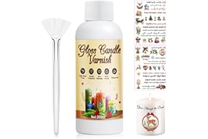 ALLONY Vernidas Lucido Trasparente, Vernice Trasparente, Vernice Finale Lucida, Candele Vernice con Candle Stickers Natalizi, Impermeabile, Asciugatura Rapida, Migliora la Vivacità del Colore, 200ml