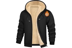 Lonya Sweat a Capuche Homme - Polaire Veste avec Zippée Sweats Hiver Chaud Épaisse Sherpa Manches Longues Manteaux Hoodie Sweatshirt avec Poches Survêtement Casual Sport