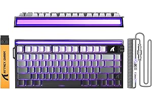 ATTACK SHARK R85 HE Tastiera Gaming Cablaggio 75% con Cavo LED C01ULTRA, Switch Magnetici, Software Multifunzione, Light-Box RGB, Manopola, 8000 Hz, RT Precisione 0,005 mm (Notte di luna)