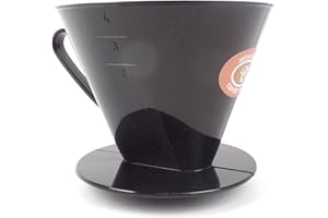 Size 4 Plastic Coffee Filter Dripper Cone, Flat Bottomed by EDESIA ESPRESS