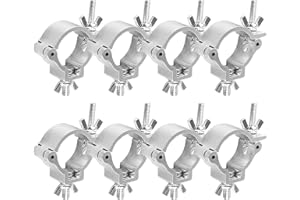 Stage Lighting Clamp,Forreen 8 Pieces Truss Clamp 48-51 mm Heavy Duty Aluminum Alloy O-Clamp Stage Light Clamp Load Bear 100KG Truss Accessories for Par Spotlights Moving Head Lighting