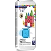 MAGNA-TILES microMAGS 26-piece travel magnetic structure set &ndash; Bold Colors, original magnetic structure brand