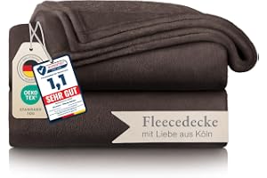 Blumtal fleecefilt 150 x 200 – mörkbrun pläd med Oeko-TEX®-certifierad, pläd för soffa, kokong pläd – tjock fleecefilt, fluff