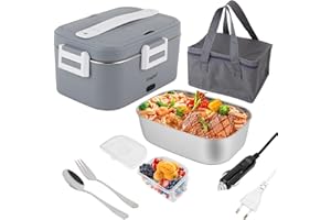 Fiambrera Electrica 75W, Fiambrera Electrica Comida Trabajo 3 en 1 12V/24V/220V, Calentador de Comida Portatil 1.8L para Coch