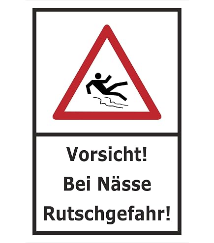 Warnschild „Vorsicht Rutschgefahr“ – Aluverbund Oder Hartschaum, 30x20 Cm Mit Bohrlöchern | UV-beständig Für Innen & Außen