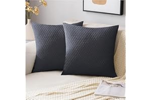 HERZLG LIFE Kissenbezüge für Sofa, wasserdicht, kratzfest, rutschfest, 45 x 45 cm, Dunkelgrau