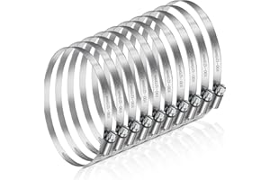JatilEr Abrazaderas de manguera de 100 – 120 mm, 8 unidades, abrazadera de manguera ajustable de acero inoxidable 304, juego de bridas de manguera, abrazaderas de tubo para coche, industria, conexión