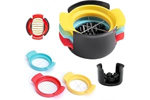 Heanvmyss Coupe-œufs en Acier Inoxydable,Trancheuse à Oeufs pour Oeufs Durs,Outil de Coupe D'œufs Durs 3 en 1,Coupe-œufs avec 3 Trancher Styles,Egg Cutter Slicer pour Fraises,Kiwi,Fruits,Champignons