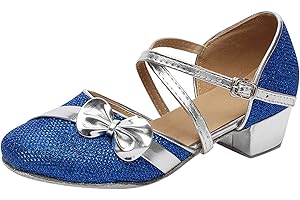 RMBLYfeiye Mädchen Tanzschuhe Prinzessin Schuhe Kinder Latein Schuhe mit Weiche Sohlen Kinder Bow-knot Glitzer Latein Tango Ballsaal Schuhe
