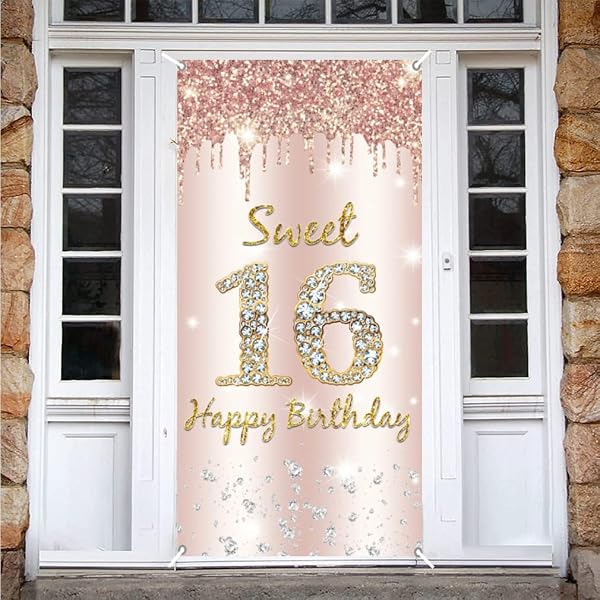 Sweet 16 Geburtstags-Set: Rosegold Schärpe & Strass-Tiara – Deko Für Mädchen-Partys, Krone + Satinband