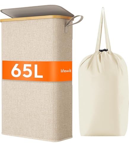 Panier à Linge Pliable 75L Euroshowers - 60x40x22cm - Blanc - Transport Facile