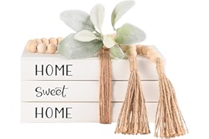 KROUCOCO Linen Covered Decorative Books for Home Decor, Farmhouse Stack Books, Coffee Table Books Décor for Living Room,Hardcover Faux Books for Decoration,Shelf Display Books Decor Accent -Home Sweet Home