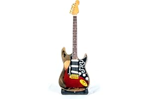 JUSNOVA Miniatur Gitarre - Deko Gitarre - Guitar - Replica - Rockgitarre aus den 70gern - 24 cm Rot #202