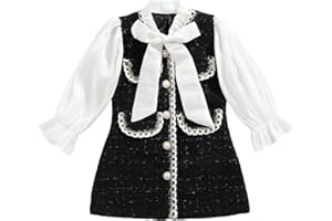 Loalirando Abito Bambina Elegante Camicia in Pizzo Bianco a Manica Lunga Vestito Principessa Bambina