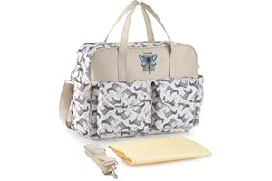 SONARIN Ligero Gran Capacidad Bolsa de Pañales para Bebés,Materna Messenger Bolsos Bandolera Bolsa de Viaje para Pañales Impermeable con Correa de Hombro & Cambiador