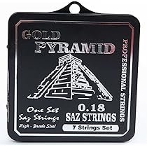 Générique Set di 7 corde professionali PYRAMID 0,18 mm per Saz/Ba?lama a manico corto (19 tasti