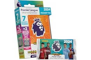 TILZ Panini Premier League Football 2023/2024 |Adrenalyn Xl Football Cards Tin, Panini Premier League 2024 Cards |Match Attax 2023/2024 |Trading Cards Pocket Tin Football Gifts For Boys Girls |Extra 2Cards