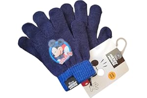 ILS I LOVE SHOPPING Guantes de Invierno para Niños 2 Uds Invierno Unisex Talla única (MICKEY MOUSE Azul)
