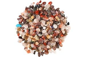 EXIN DECHEN Zestaw kamieni bębnowych, 1000 g, kamienie szlachetne dla dzieci, poszukiwanie skarbów, minerały, kamienie dekoracyjne, kamienie półszlachetne, małe kamienie szlachetne, dla dzieci, idealne na