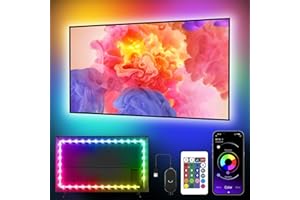 NEXILLUMI Podświetlenie telewizora 4 m, zestaw taśm LED USB do telewizora 60–75 cali, 5050 taśm LED RGB, sterowanie aplikacją, synchronizacja z muzyką, oświetlenie ukośne, światła LED do sypialni, na imprezę i do dekoracji domu