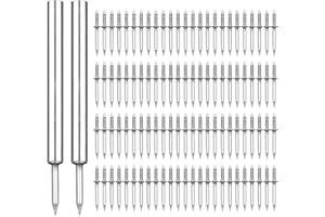 MVPACKEEY 100pcs Double-Head Skirting Thread Seamless Nail With Installation tool,Metal Double Head Nails,Nails for Veneer,Skirting Line Special Nails Flat Head Nails for Furniture Sofa Headboards(Silver)