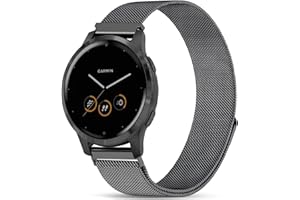 VELULYX Metal Strap Compatible Garmin Venu 2S/Venu 3S/Vivomove 3S/Vivoactive 4S, 18 mm Stainless Steel Replacement Strap for Fossil Women's Gen 6/Fossil Women's Gen 5E/Fossil Women's Q Venture HR Gen
