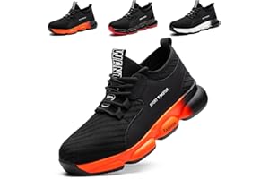 SROTER Buty robocze, męskie, damskie, stalowe noski, lekkie, sportowe, buty trekkingowe, oddychające buty ochronne, trampki