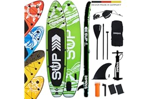 ‎24MOVE 24MOVE® Sup Board, Premium Stand Up Paddle Board aufblasbar, Yoga Board, Surfboard Action Cam Ready inkl. Zubehör Set, Doppelhub Pumpe, Anti-Rutsch, Kinder & Erwachsene