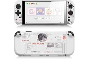 GeekShare Hard Case Compatible with Switch 2 (2025), Anti-Scratch Dockable Protective Cover Compatible with Switch 2 with Detachable JC handle, The Moon (White)