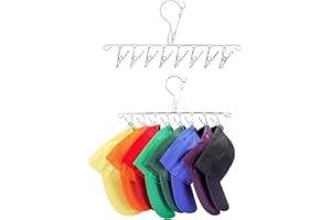 YI BOUTIQUE 2 Pezzi Porta Cappelli Organizer, Organizzatore di Cappelli con 20 Clip, Senza Installazione Richiesto Spazio per Cappelli per Cappelli da Baseball Cappelli Invernali Accessori Calzini
