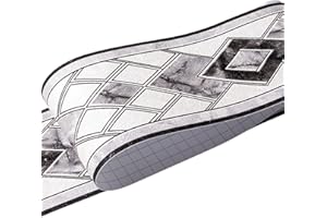 DARWERY Black Grid PVC Wallpaper Borders Self Adhesive Waterproof Stickers Border Wallpaper Eco Friendly Stick Durable Wall Decal for Bathroom Kitchen DIY Tools Home Decoration Tile Stickers 5 Meters